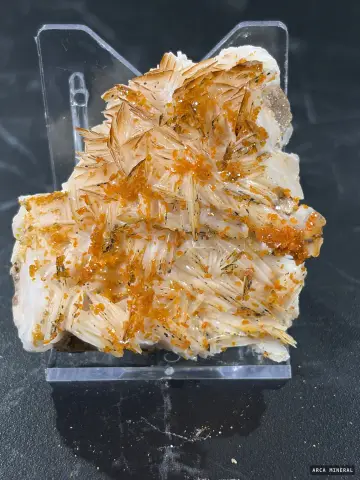 Vanadinite sur Baryte — Vanadinite, Mibladen, Maroc